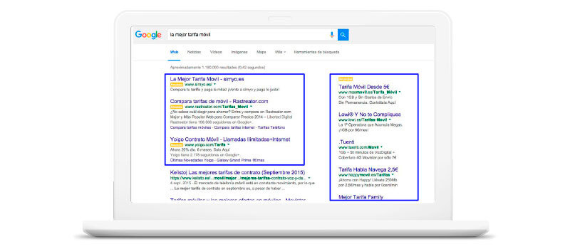 xarxa recerca publicitat google adwords pometa grafica lleida